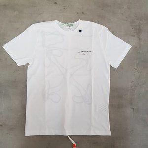 Off-White Men Logo Print White T-Shirt